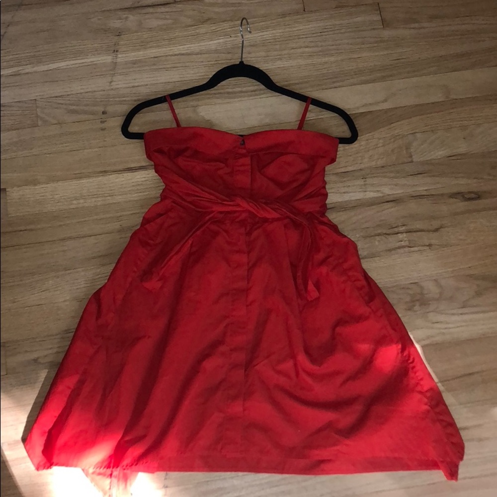 Red button down tunic/mini dress